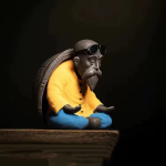 Tea pet uomo tartaruga con guscio rimovibile — Giallo vivace