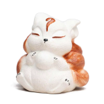 Tea pet volpe a nove code scolpito a mano