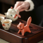 Tea pet volpe, accessorio per tè in argilla di Yixing