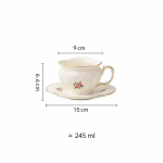 Teiera in porcellana floreale o tazza — Tazza e piattino da 245 ml, bouquet multicolore