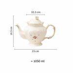 Teiera in porcellana floreale o tazza — Teiera da 1.050 ml, bouquet multicolore